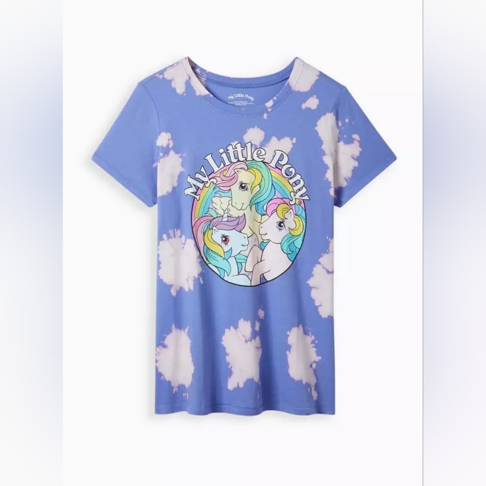 Torrid 0 My Little Pony Classic Fit Crew Tee - Cotton Tie Dye Purple
